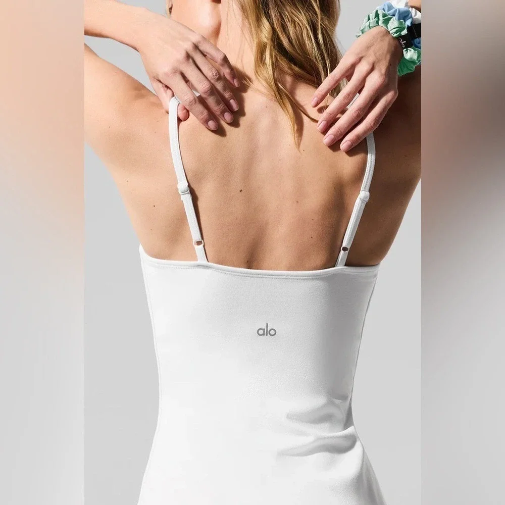 Alo Yoga Airbrush Streamlined Dress White/White M